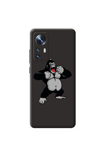 Other Xiaomi Mi 12 Angry Gorilla2 Black Colored Silicone TPU Θήκη