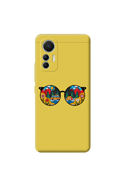 Other Xiaomi Mi 12 Lite Round Glasses Yellow Colored Silicone TPU Θήκη