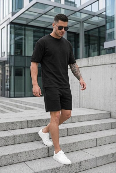 Oksit Set de pantaloni scurți și tricou pentru bărbați din țesătură modală