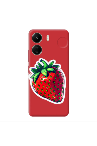 Other Xiaomi Redmi 13C strawberry Red Colored Silicone TPU Θήκη
