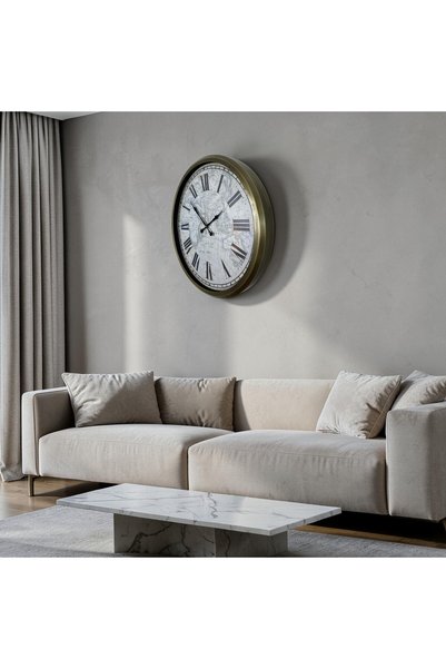Genel Markalar Eskitme Atlas 52 Cm Metal Roma Duvar Saati