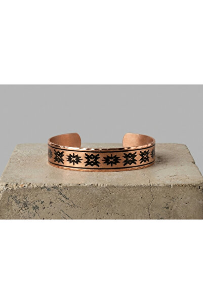 Erol Bakır Adjustable copper bracelet with gifted seljuk star motif