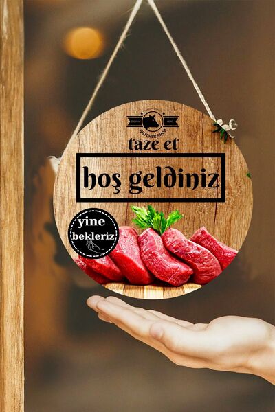 SHELİFE Butcher Shop Glass Door Sign Welcome Sign, Shop Ornament Table Decor ...