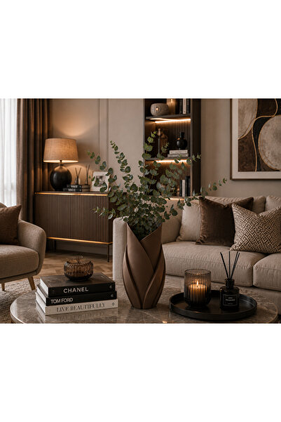 MİR STORE Dekoratif Modern Burgu Vazo | Minimalist Salon, Masa ve Ev Dekoru