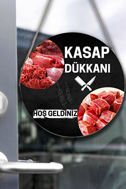 SHELİFE Staklena tablica za mesarsku radnju, dobrodošli znak, viseći ukras za...