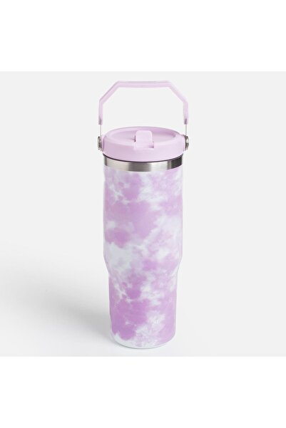 Z Store Pahar termoizolant de călătorie din oțel inoxidabil, 890ml, cu imprim...