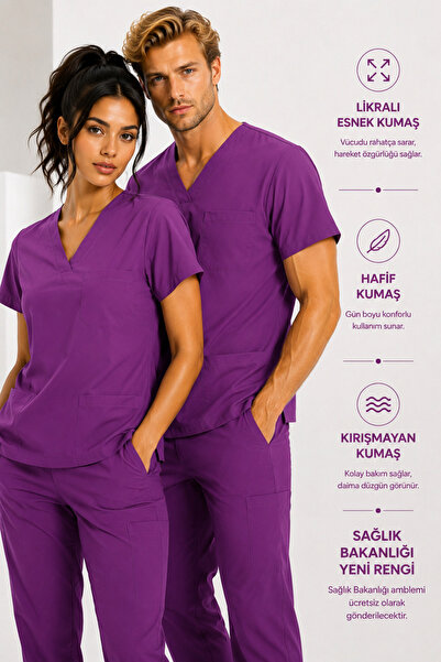KARGA ÜNİFORMA زي طبي من الليكرا، زي موحد للممرضات والأطباء في المستشفيات، لل...