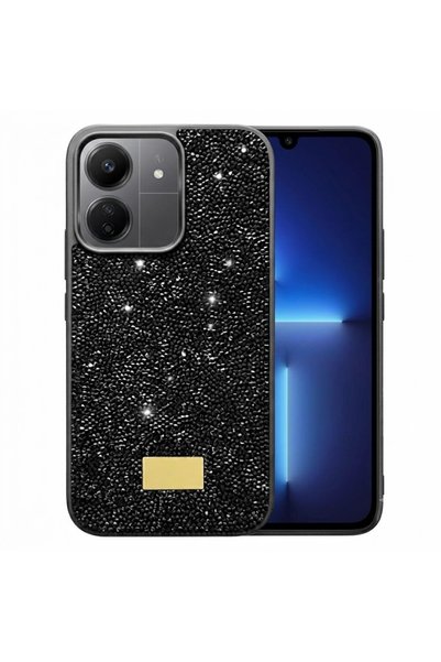 Pilanix Xiaomi Redmi 13C Kılıf Silikon Kenarlı Taşlı Parlak Lux Diamond Kapak
