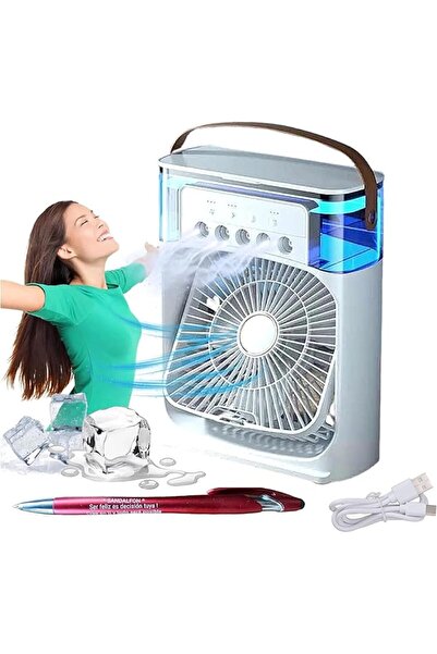 Munico 2 Adet 5 delikli ortam kliması sprey fan mini taşınabilir yurt masaüst...