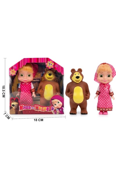 iTajir Masha and the Bear Cartoon Figure Toy for Kids 3 Pieces- Noha Mall Store