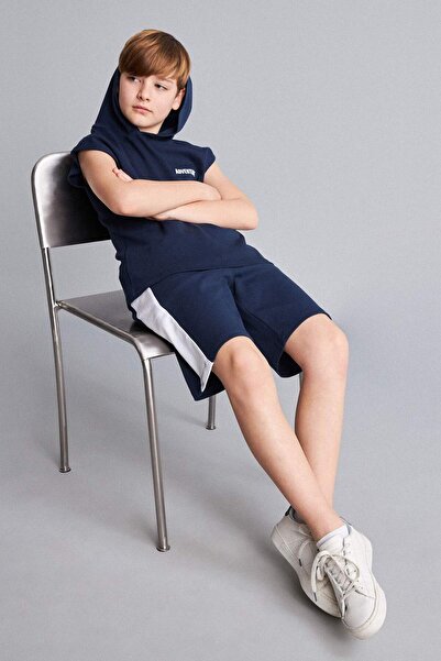 DeFacto Hooded Printed Tank Top Shorts Bottom 2-Piece Set for Boys H8254A826Hs