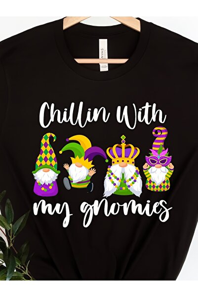 STITCHLY T-Shirt, Celebrating Carnival Relaxing with My Gnomies Gnome Fleur D...