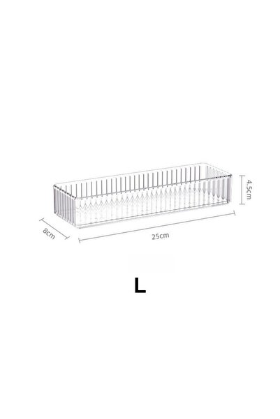 choice2 L Clear Drawer Organizer Stackable 4 Size Clear Makeup Drawer Organiz...
