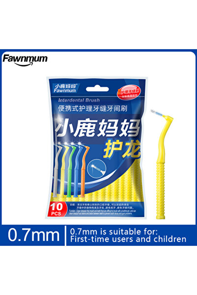 Choice3 فرشاة أسنان بينية على شكل L من Fawnmum، 0.7 مم، 10 قطع، فرشاة أسنان ب...