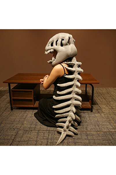 Choice4 75cm Gray Dinosaur Skeleton Headgear Pillow - 4 Colors, Ideal for Par...