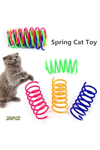 Choice4 20PCS Colorful Plastic Spring Cat Toy Jumping Interactive Pet Supplie...