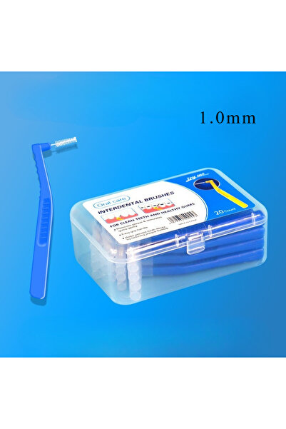 Choice4 Blue 20Pc/Box L-shaped Interdental Brushes Cleaning Soft-bristled Ort...