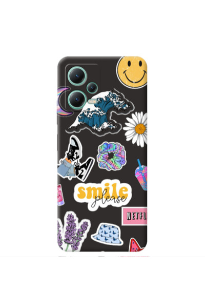 Other Xiaomi Redmi Note 12 Pro 5G Smile Moon Black Colored Silicone TPU Θήκη