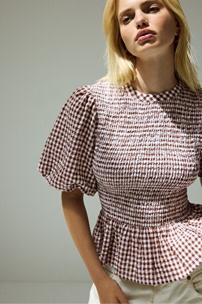 Stradivarius Kısa kollu peplum bluz