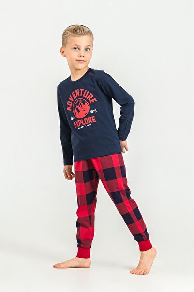 Rolypoly Boy's Nature Calls Navy Blue Long Sleeve Pajama Set Rp3873-C-V1