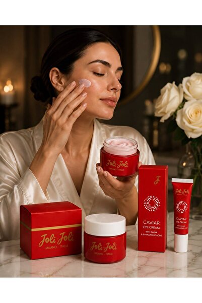 world of beauty Set Îngrijire Facială Joli Joli Red Caviar Cremă de Zi 50 ml + Cremă Contur Ochi 30 ml cu Extract de Caviar și 3 Tipuri de Acid Hialuronic