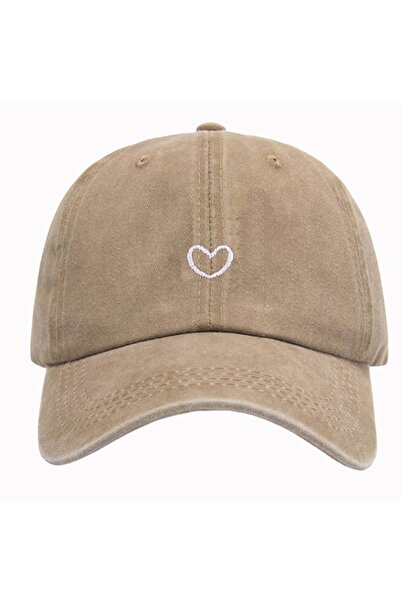 Choice1 Adjustable Khaki 1pc Retro Washed Little Heart Embroidered Ponytail B...