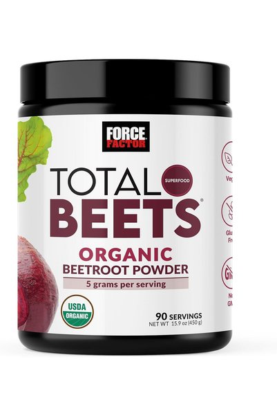 force factor مسحوق الشمندر العضوي من توتال بيتس، مسحوق جذور الشمندر الفائق لل...