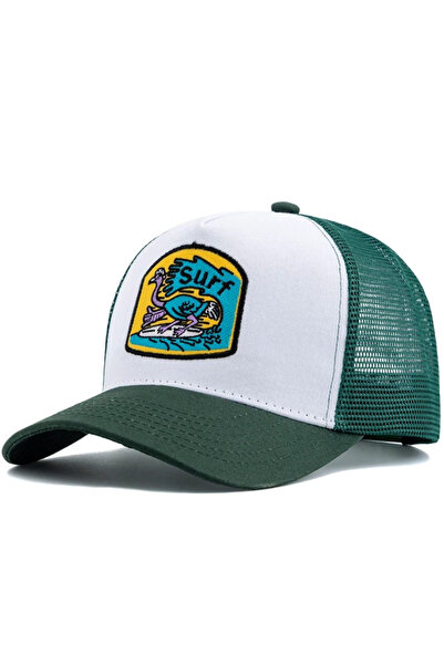 Choice3 56cm-60cm Green White Hot Sale Unisex Embroidered Trucker Hat Mesh Ba...