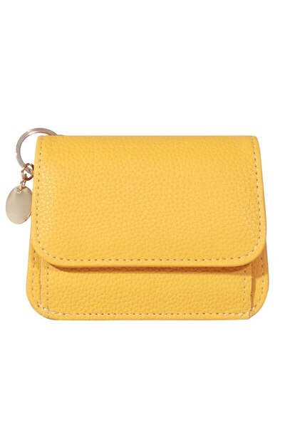 Choice1 YELLOW Vintage Solid Color Short Wallet, Portable Bifold Coin Purse, ...