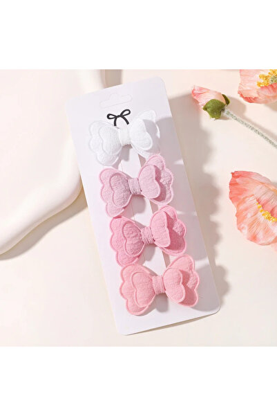 Choice3 3999-4 طقم مشابك شعر ملونة للبنات مكون من 4 قطع، مشبك شعر بفيونكة مزد...