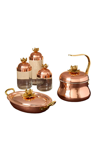 Ruffoni Set de ceai și accesorii, Ruffoni, Lotus, 5 piese, cupru