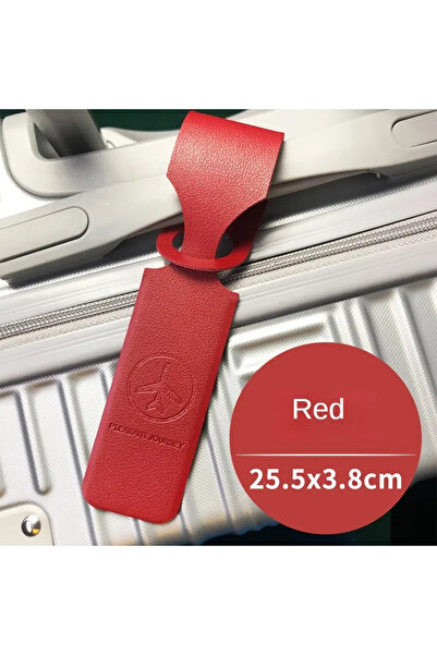 Choice1 Red Men Women Yellow PU Leather Luggage Tag Portable Suitcase Identif...