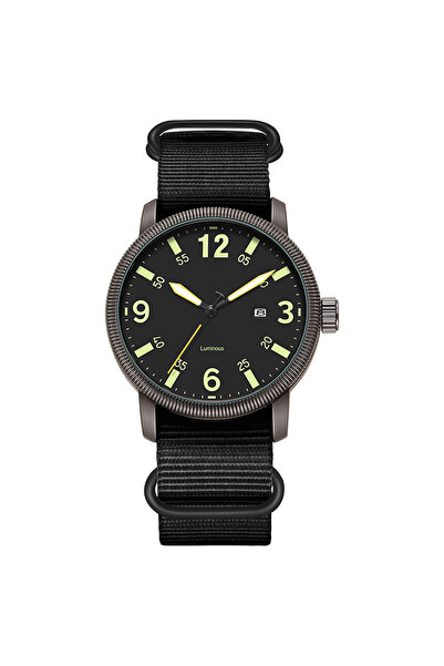 Choice5 Black Black 2026 TPW Field Watch with Big Numbers Fabric Strap 24-Hou...