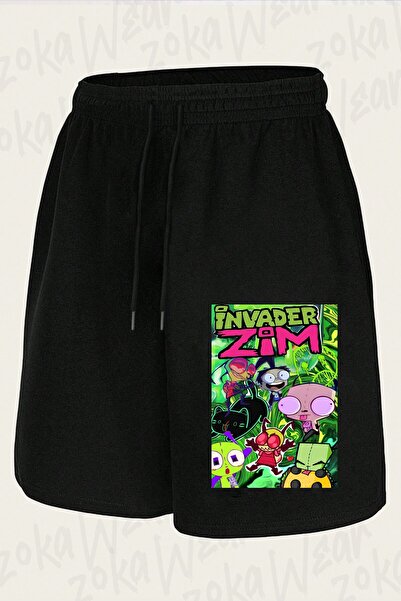 ZOKAWEAR Unisex Invader Zim V18 Design Printed Shorts