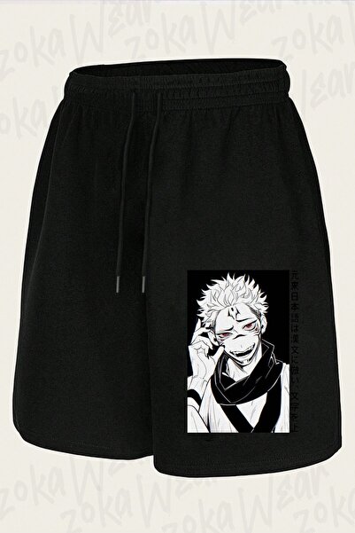 ZOKAWEAR Unisex σορτς με στάμπα με σχέδιο χαρακτήρων Jujutsu Kaisen Sukuna Ry...