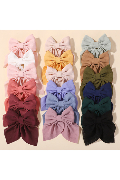 Choice QC2587-10B 10Pcs random color send stain bowknot ponytail hair clip fo...