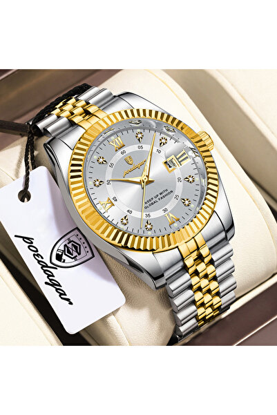 Choice1 910 Gold White Business Luxury Men Wristwatch Waterproof Luminous Dat...