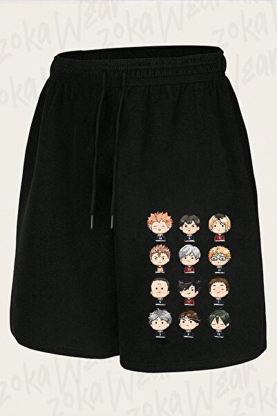 ZOKAWEAR Unisex σορτς με στάμπα σχεδίου Haikyuu