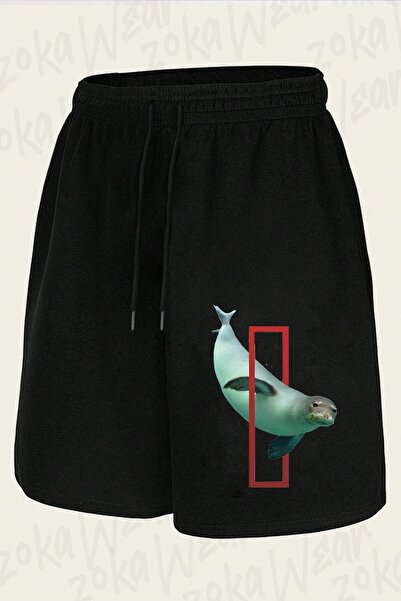 ZOKAWEAR Unisex Nat Geo Mediterranean Seal Design Printed Shorts