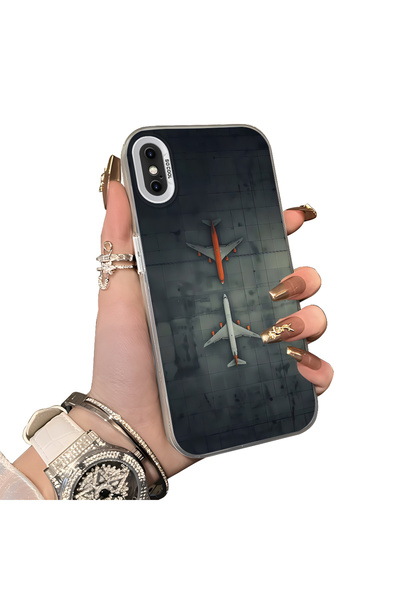 Hontinga iPhone X Uyumlu Silikon Kenar Sert Arka Kılıf Couple Telefon Kılıfı ...