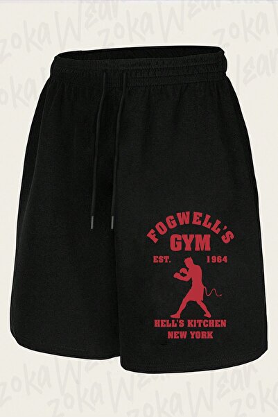 ZOKAWEAR شورت مطبوع بتصميم Fogwell's Gym Box the Devil للجنسين