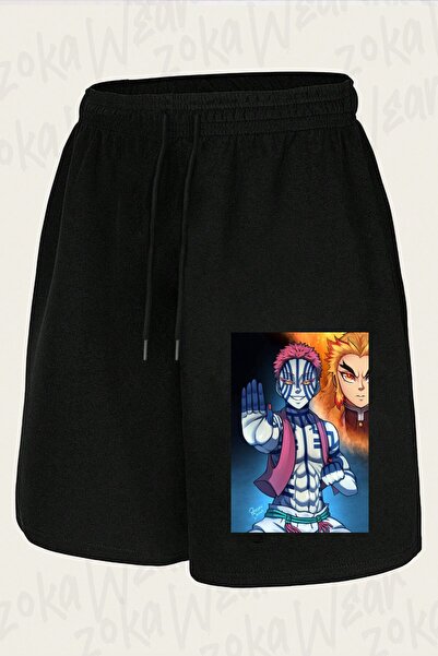 ZOKAWEAR Unisex Demon Slayer Rengoku Vs Akaza Design Printed Shorts