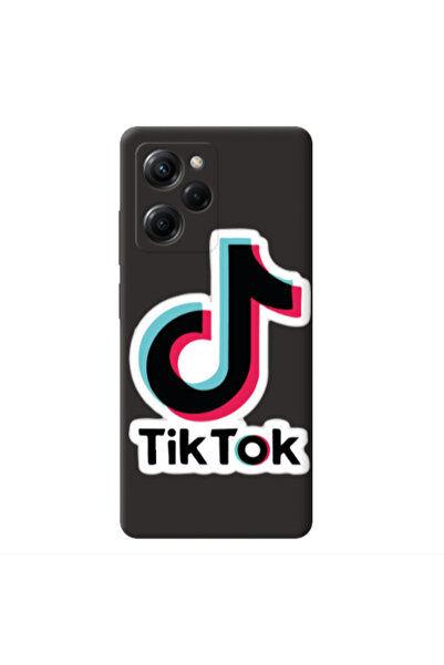 Other Xiaomi Poco X5 Pro Tik Tok Black Colored Silicone TPU Θήκη