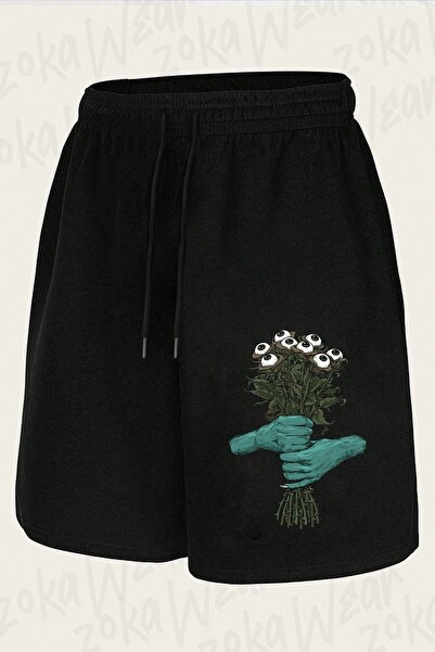 ZOKAWEAR Unisex Monster Bouquet Design Printed Shorts