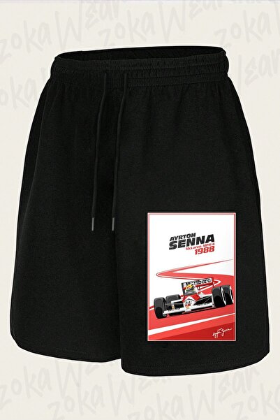 ZOKAWEAR Unisex Ayrton Senna V2 Formula 1 F1 Design Printed Shorts