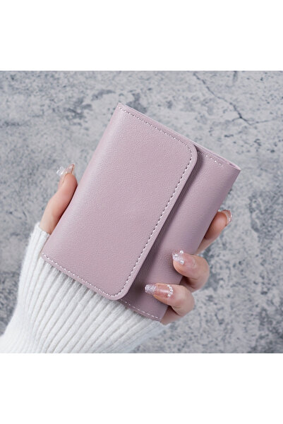 Choice3 PURPLE Fashion Ultra Thin Triple Fold Women's Short Wallet, Smooth Su...