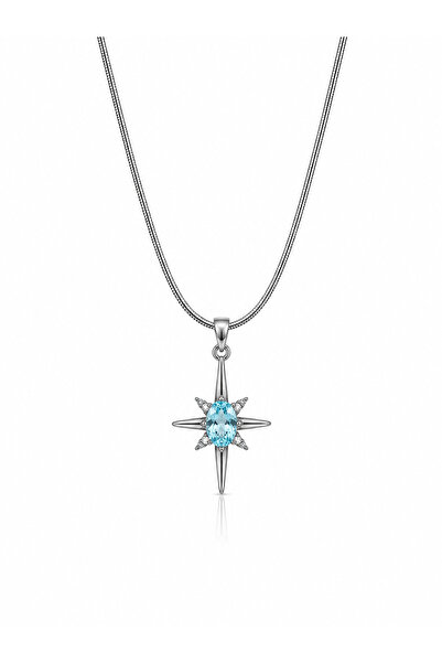 Angelovia North Star Blue Stone Steel Necklace