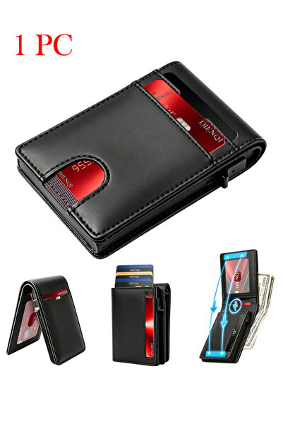Choice1 Black Magnetic Minimalist RFID Smart Wallets Business Holders Pop Up ...