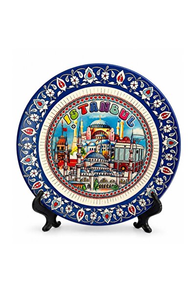 Store İstanbul Temalı Porselen Dekoratif Tabak 20 Cm – Hediyelik Şehir Desenl...