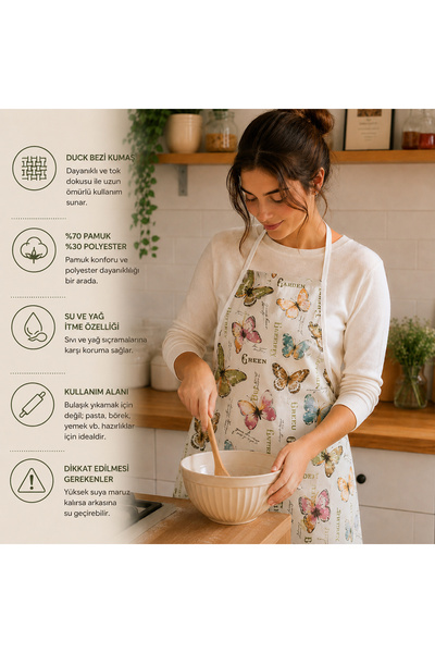 liefhome Water and Oil Repellent Duck Cloth Kitchen Apron |   70% Cotton 30% ...